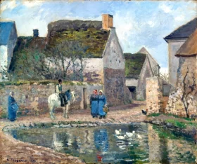 A Pond in Ennery 1874 by Camille Pissarro A Pond in Ennery 1874 by Camille Pissarro