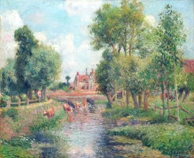 The drinking trough of Eragny by Camille Pissarro The drinking trough of Eragny by Camille Pissarro