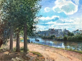 Banks of the Oise, Pontoise 1872 by Camille Pissarro Banks of the Oise, Pontoise 1872 by Camille Pissarro