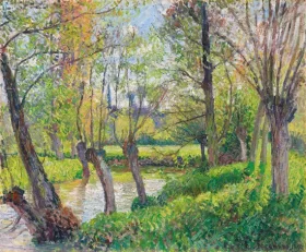 Bords de l'Epte à Êragny, soleil couchant 1897 by Camille Pissarro Bords de l'Epte à Êragny, soleil couchant 1897 by Camille Pissarro