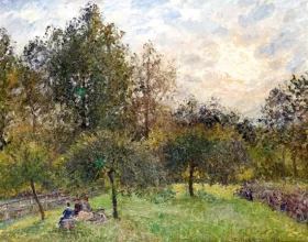 Apple and poplar trees at sunset 1901 by Camille Pissarro Apple and poplar trees at sunset 1901 by Camille Pissarro