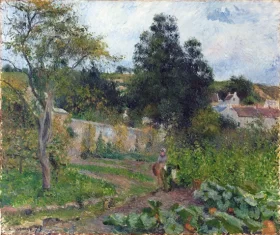 Kitchen Gardens at L'Hermitage, Pontoise 1879 by Camille Pissarro Kitchen Gardens at L'Hermitage, Pontoise 1879 by Camille Pissarro