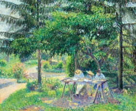 Enfants attablés dans le jardin à Eragny 1892 by Camille Pissarro Enfants attablés dans le jardin à Eragny 1892 by Camille Pissarro