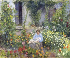 Julie et Ludovic-Rodolphe Pissarro Dans les Fleurs 1879 by Camille Pissarro Julie et Ludovic-Rodolphe Pissarro Dans les Fleurs 1879 by Camille Pissarro