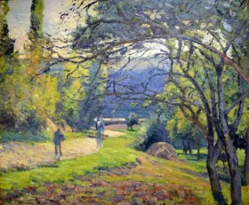 Landscape through trees, Pontoise, 1875 by Camille Pissarro