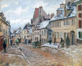 Pontoise, the Road to Gisors in Winter 1873 by Camille Pissarro