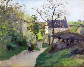 The big walnut tree at the Hermitage 1875 by Camille Pissarro