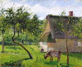 Verger à Varengeville avec vache 1899 by Camille Pissarro Verger à Varengeville avec vache 1899 by Camille Pissarro
