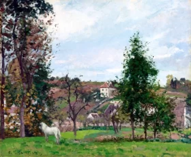 Cheval Blanc Dans Un Pré, L’hermitage, Pontoise 1872 by Camille Pissarro Cheval Blanc Dans Un Pré, L’hermitage, Pontoise 1872 by Camille Pissarro