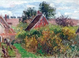 Coin du Jardin à Éragny, homme ramassant du bois 1889 by Camille Pissarro Coin du Jardin à Éragny, homme ramassant du bois 1889 by Camille Pissarro