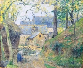 Farm at Montfoucault 1874 by Camille Pissarro Farm at Montfoucault 1874 by Camille Pissarro