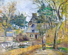 Farm at Montfoucault 1878 by Camille Pissarro Farm at Montfoucault 1878 by Camille Pissarro