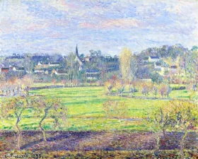 Février, soleil levant, Bazincourt, 1893 by Camille Pissarro Février, soleil levant, Bazincourt, 1893 by Camille Pissarro