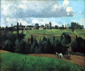 Landscape near Ennery, near Pontoise, 1868 by Camille Pissarro Landscape near Ennery, near Pontoise, 1868 by Camille Pissarro