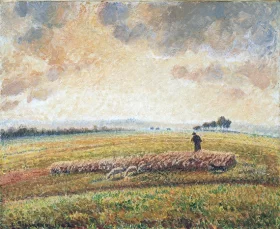 Landscape with Flock of Sheep by Camille Pissarro Landscape with Flock of Sheep by Camille Pissarro