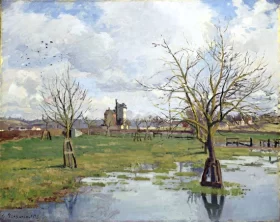 Landscape with Flooded Field 1873 by Camille Pissarro Landscape with Flooded Field 1873 by Camille Pissarro