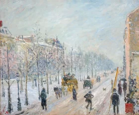 Les boulevards extérieurs, effet de neige 1879 by Camille Pissarro