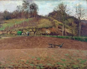 Ploughed land 1874 by Camille Pissarro