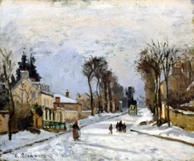 Road to Versailles at Louveciennes (The Snow Effect) 1869 by Camille Pissarro Road to Versailles at Louveciennes (The Snow Effect) 1869 by Camille Pissarro
