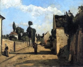 Rue L´Hermitage 1866 by Camille Pissarro