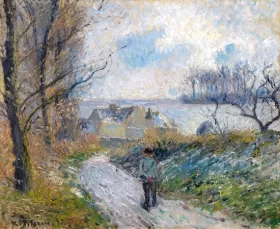 Snow Effect in Osny, Christmas Farm 1882 by Camille Pissarro