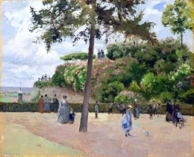 The Public Garden at Pontoise 1874 by Camille Pissarro The Public Garden at Pontoise 1874 by Camille Pissarro