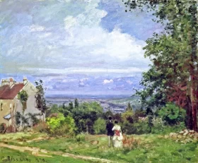 View from the Versailles Road, Louveciennes by Camille Pissarro View from the Versailles Road, Louveciennes by Camille Pissarro