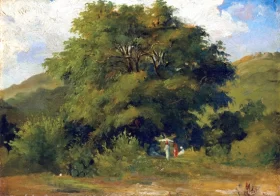 Paysage avec Femmes Sous Un Grand Arbre, Saint-Thomas (Antilles) by Camille Pissarro Paysage avec Femmes Sous Un Grand Arbre, Saint-Thomas (Antilles) by Camille Pissarro
