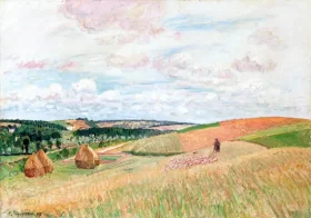 The Hills at Thierceville, Haystacks, 1897 by Camille Pissarro The Hills at Thierceville, Haystacks, 1897 by Camille Pissarro