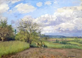 Paysage avec une vachère Painted 1872 by Camille Pissarro Paysage avec une vachère Painted 1872 by Camille Pissarro