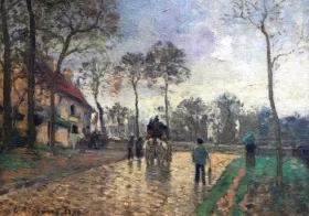 Diligence à Louveciennes 1870 by Camille Pissarro Diligence à Louveciennes 1870 by Camille Pissarro