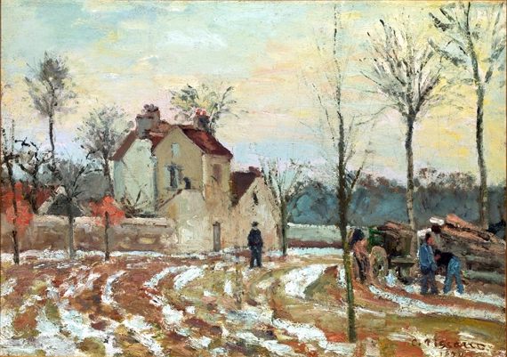 The Thaw or The House of Monsieur Musy, Louveciennes 1872 by Camille Pissarro