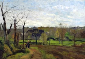 Woman and child on the way winter by Camille Pissarro Woman and child on the way winter by Camille Pissarro