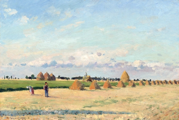 Landscape, Ile-De-France 1873 by Camille Pissarro, oil painting reproduction on canvas Landscape, Ile-de-France 1873 by Camille Pissarro