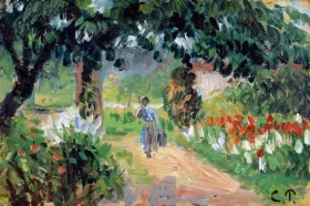 L'allée Du Jardin D'eragny 1899 by Camille Pissarro L'allée Du Jardin D'eragny 1899 by Camille Pissarro