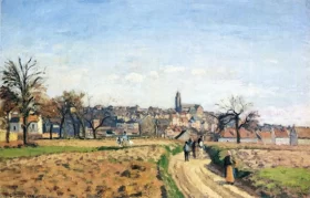 View of Pontoise 1873 by Camille Pissarro View of Pontoise 1873 by Camille Pissarro
