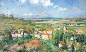 L'Hermitage in Summer, Pontoise 1877 by Camille Pissarro L'Hermitage in Summer, Pontoise 1877 by Camille Pissarro