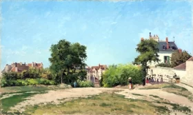 Square at the Old Cemetery, Pontoise 1872 by Camille Pissarro Square at the Old Cemetery, Pontoise 1872 by Camille Pissarro