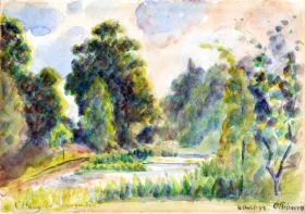 Pond at Kew Garden, 1892 by Camille Pissarro Pond at Kew Garden, 1892 by Camille Pissarro
