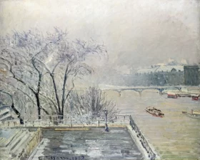 The Louvre Under Snow 1902 by Camille Pissarro