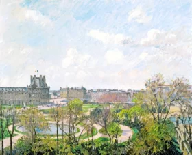 Le Jardin des Tuileries et le Pavillon de Flore, Matin, Printemps 1900 by Camille Pissarro Le Jardin des Tuileries et le Pavillon de Flore, Matin, Printemps 1900 by Camille Pissarro