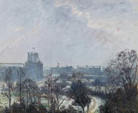 Le Jardin des Tuileries et le Pavillon de Flore, Effet de Neige 1899 by Camille Pissarro Le Jardin des Tuileries et le Pavillon de Flore, Effet de Neige 1899 by Camille Pissarro