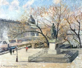 Statue of Henri IV and Hôtel de la Monnaie, morning, sun 1901 by Camille Pissarro