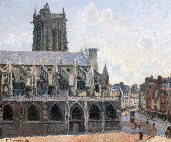 L’ÉGlise Saint-Jacques à Dieppe, 1901 by Camille Pissarro, oil painting reproduction on canvas L'église saint-jacques à Dieppe, 1901 by Camille Pissarro