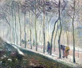 La route, effet de neige 1879 by Camille Pissarro La route, effet de neige 1879 by Camille Pissarro