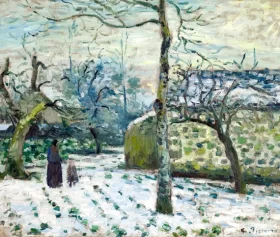 Effect of Snow at Montfoucault 1874 by Camille Pissarro Effect of Snow at Montfoucault 1874 by Camille Pissarro