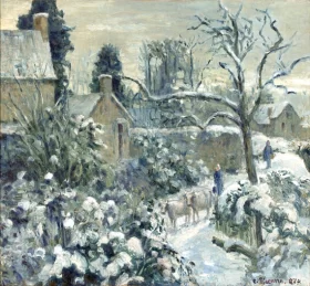 Snowscape with Cows at Montfoucault by Camille Pissarro Snowscape with Cows at Montfoucault by Camille Pissarro