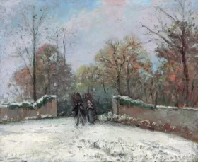 Entrée de la forêt de Marly, effet de neige 1870 by Camille Pissarro Entrée de la forêt de Marly, effet de neige 1870 by Camille Pissarro