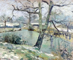 L'Étang de Montfoucault, effet d'hiver, 1874 by Camille Pissarro