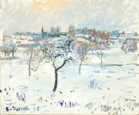 Snowy landscape at Eragny with an apple tree, 1896 by Camille Pissarro Snowy landscape at Eragny with an apple tree, 1896 by Camille Pissarro